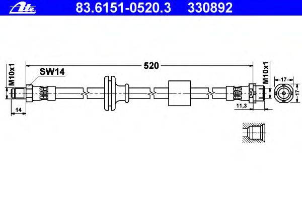 Тормозной шланг ATE 330892