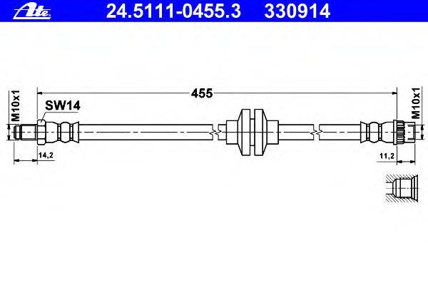 Тормозной шланг ATE 24.5111-0455.3