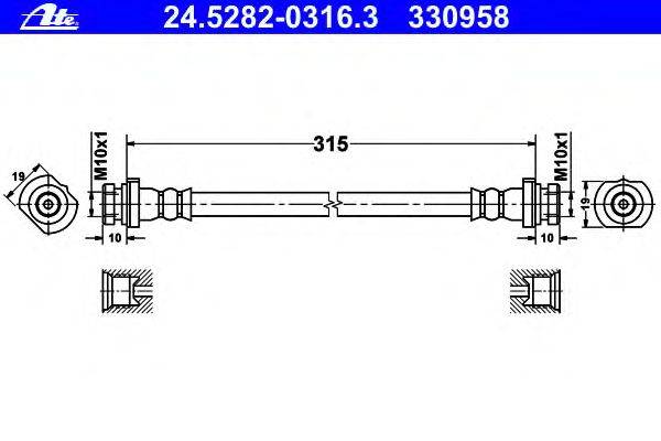 Тормозной шланг ATE 24.5282-0316.3