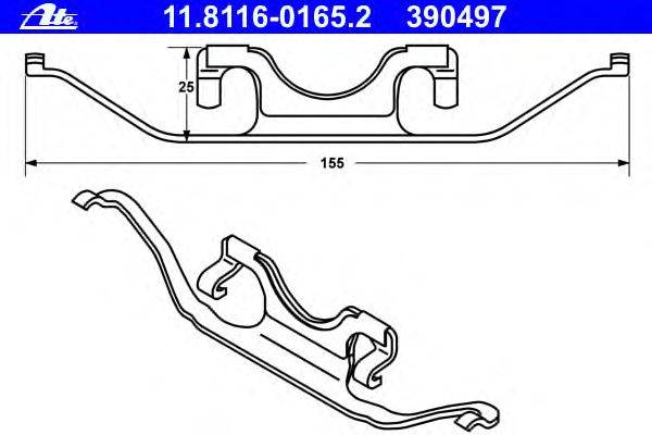 Пружина, тормозной суппорт ATE 390497