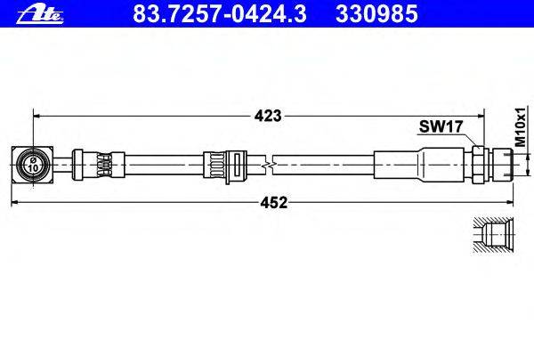 Тормозной шланг ATE 83.7257-0424.3