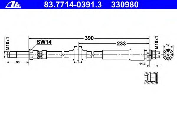 Тормозной шланг ATE 83.7714-0391.3