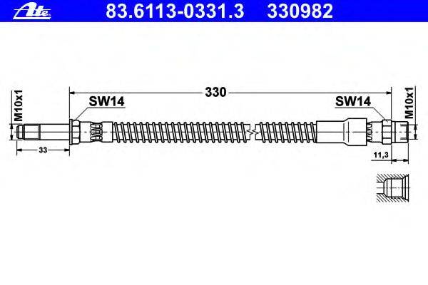 Тормозной шланг ATE 83.6113-0331.3