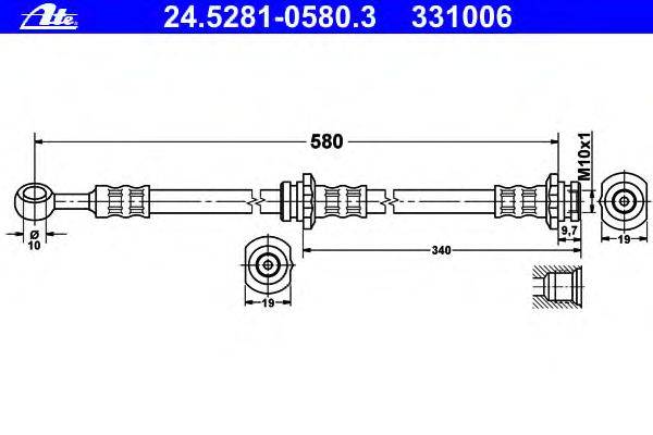 Тормозной шланг ATE 24.5281-0580.3