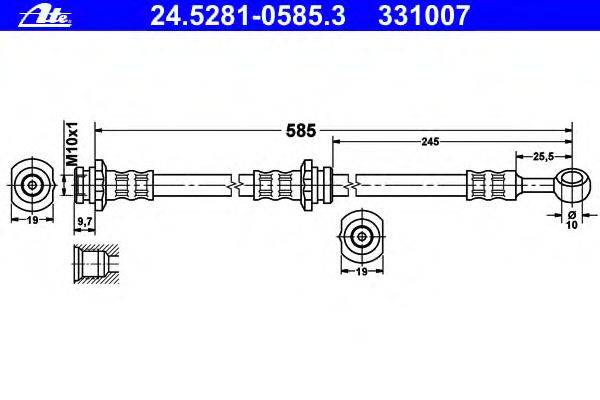 Тормозной шланг ATE 24.5281-0585.3