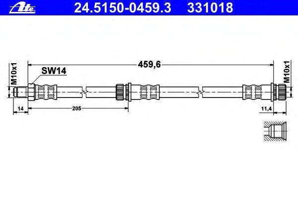 Тормозной шланг ATE 24.5150-0459.3