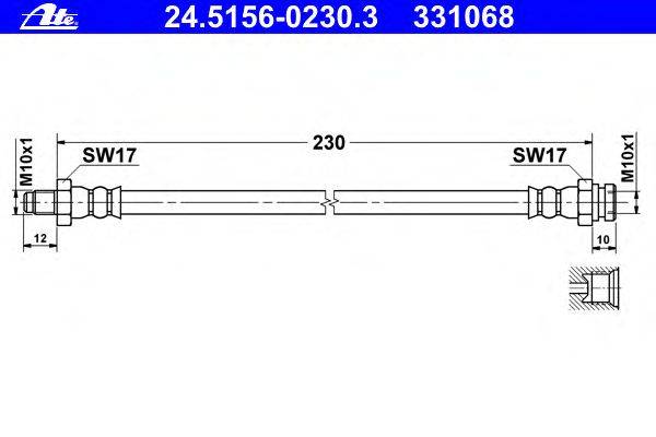 Тормозной шланг ATE 24.5156-0230.3