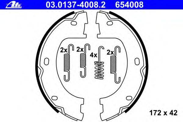 Комплект тормозных колодок, стояночная тормозная система ATE 03013740082