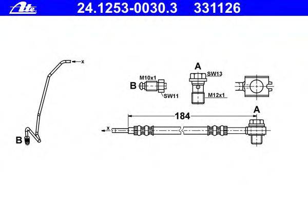 Тормозной шланг ATE 24.1253-0030.3