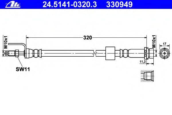 Тормозной шланг ATE 330949