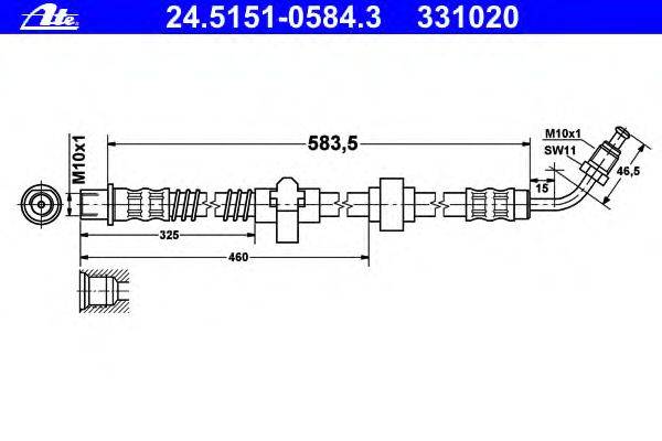 Тормозной шланг ATE 24.5151-0584.3