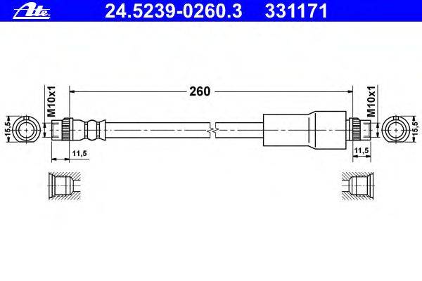 Тормозной шланг ATE 24.5239-0260.3