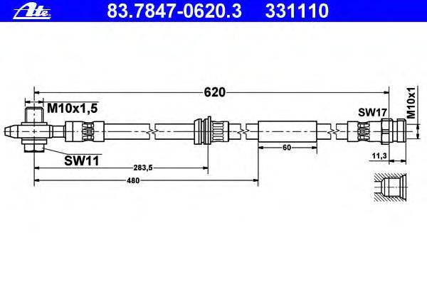 Тормозной шланг ATE 83.7847-0620.3
