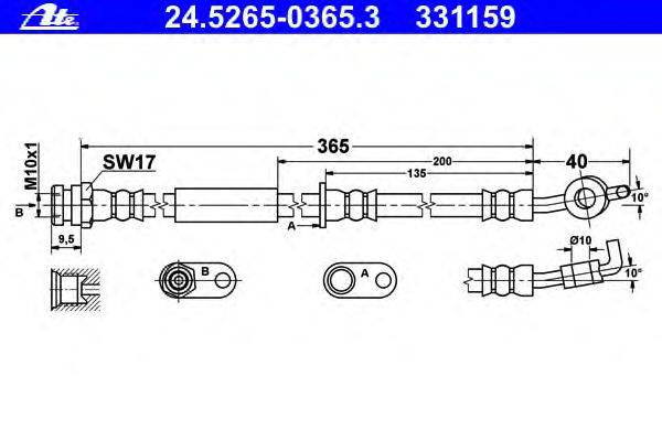 Тормозной шланг ATE 24.5265-0365.3