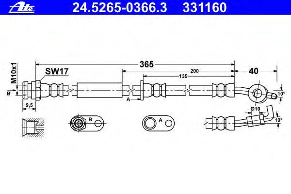 Тормозной шланг ATE 24.5265-0366.3