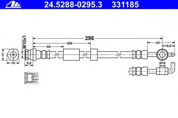 Тормозной шланг ATE 24.5288-0295.3