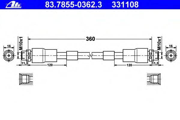 Тормозной шланг ATE 331108