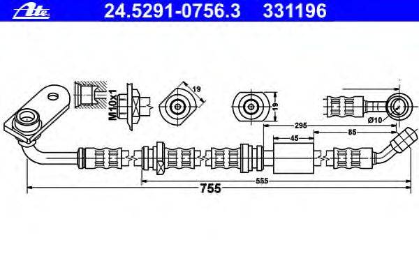 Тормозной шланг ATE 24.5291-0756.3