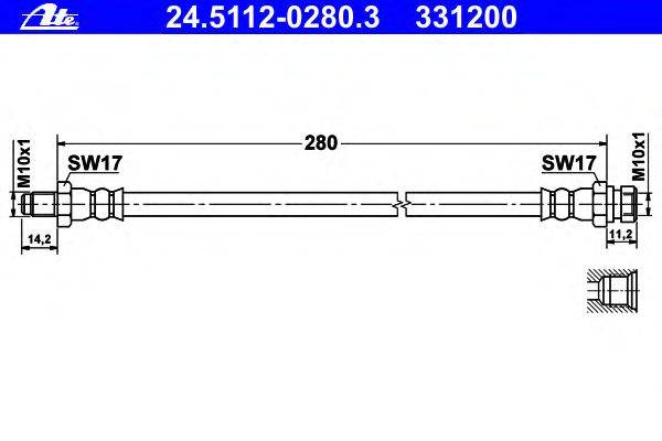 Тормозной шланг ATE 24.5112-0280.3