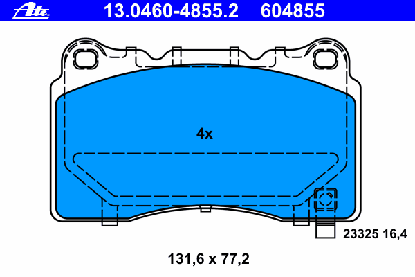 Комплект тормозных колодок, дисковый тормоз ATE 13.0460-4855.2