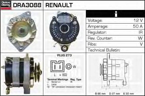 Генератор DELCO REMY DRA3088