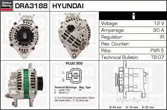 Генератор DELCO REMY DRA3188