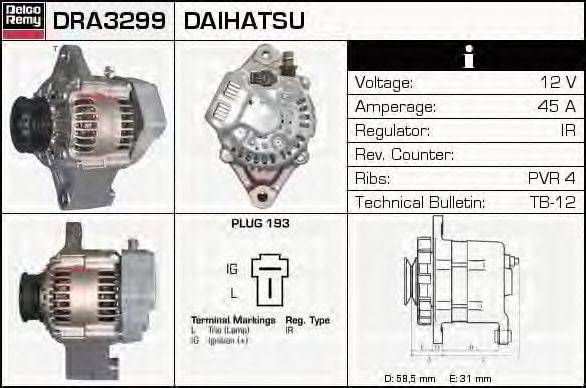 Генератор DELCO REMY DRA3299