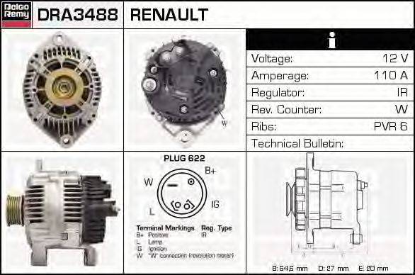 Генератор DELCO REMY DRA3488