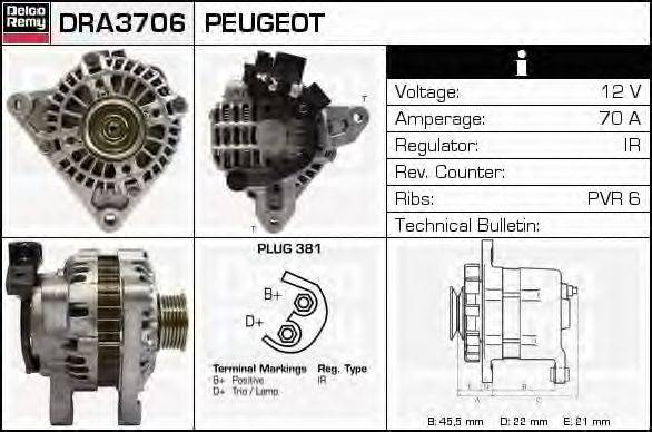 Генератор DELCO REMY DRA3706