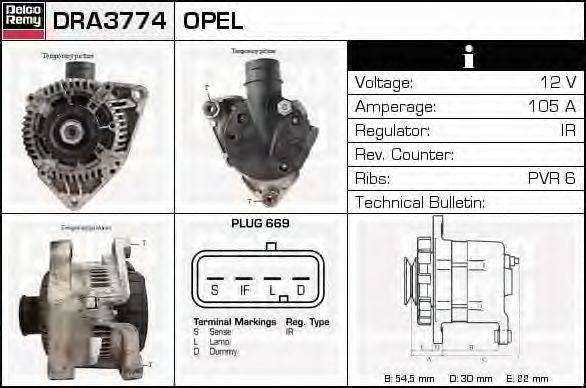Генератор DELCO REMY DRA3774