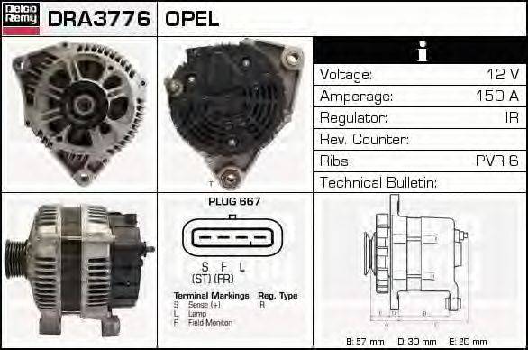 Генератор DELCO REMY DRA3776