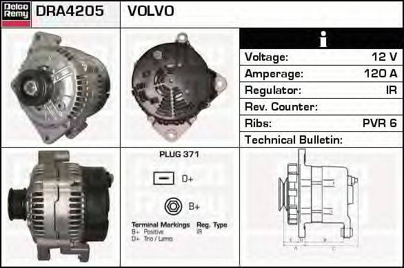 Генератор DELCO REMY DRA4205