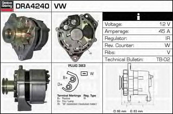 Генератор DELCO REMY DRA4240