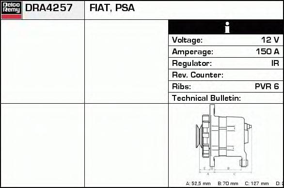 Генератор DELCO REMY DRA4257