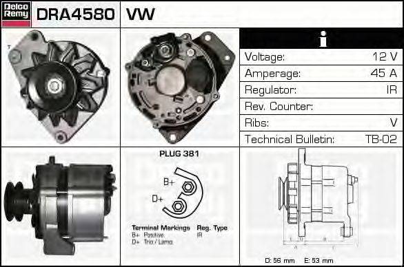 Генератор DELCO REMY DRA4580