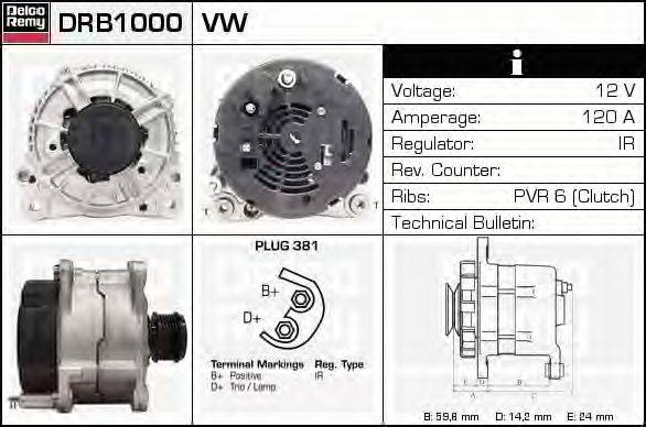 Генератор DELCO REMY DRB1000