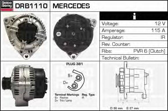 Генератор DELCO REMY DRB1110