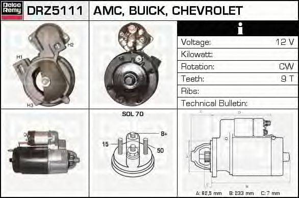 Стартер DELCO REMY DRZ5111