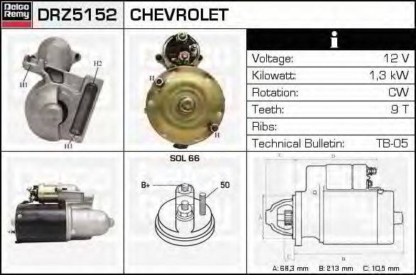 Стартер DELCO REMY DRZ5152