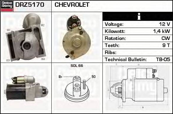 Стартер DELCO REMY DRZ5170
