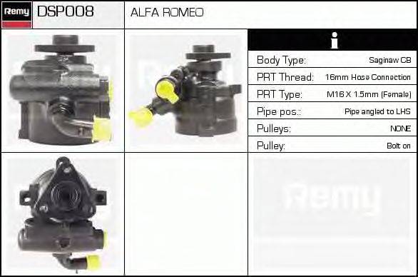 Гидравлический насос, рулевое управление DELCO REMY DSP008