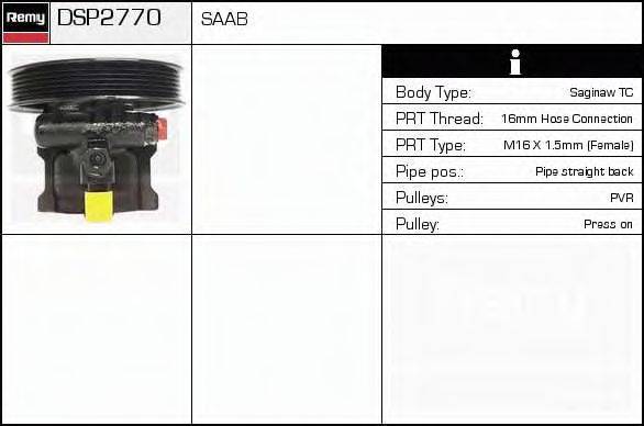 Гидравлический насос, рулевое управление DELCO REMY DSP2770