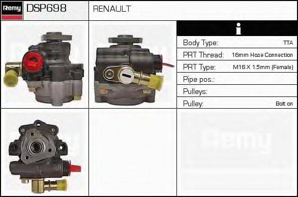 Гидравлический насос, рулевое управление DELCO REMY DSP698