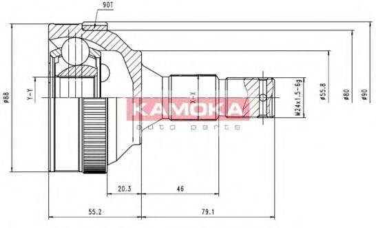 Шарнирный комплект, приводной вал KAMOKA 6480