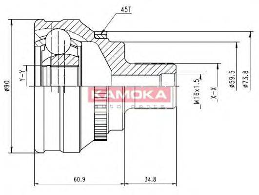 Шарнирный комплект, приводной вал KAMOKA 6584