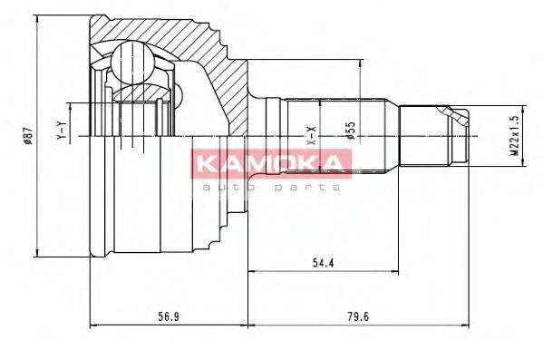 Шарнирный комплект, приводной вал KAMOKA 6000