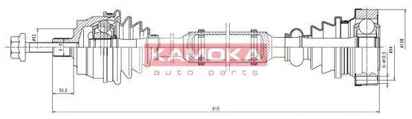 Приводной вал KAMOKA VW1138930