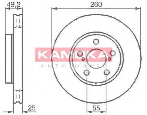Тормозной диск KAMOKA 1032128