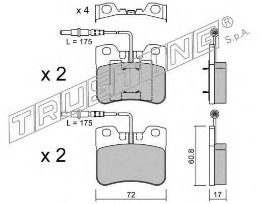 Комплект тормозных колодок, дисковый тормоз TRUSTING 062.0