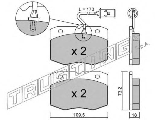 Комплект тормозных колодок, дисковый тормоз BRECK 29037